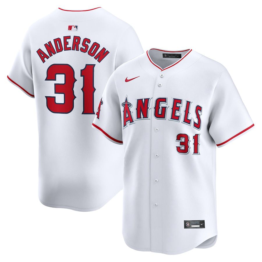 Men Los Angeles Angels #31 Tyler Anderson Nike White Home Limited Player MLB Jersey->los angeles angels->MLB Jersey